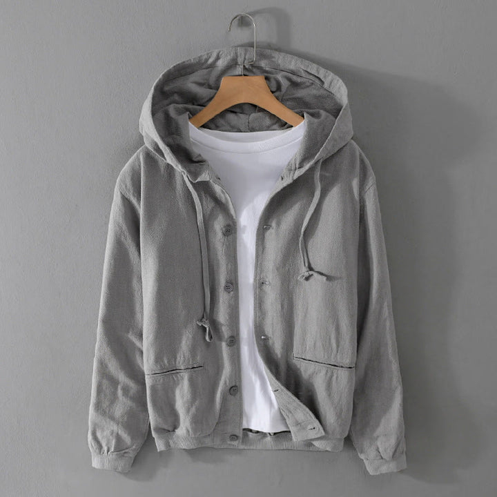 Sudadera con capucha y dobladillo acanalado con diseño de Buddha Stones para hombre, de manga larga, de algodón y lino, con bolsillos - Gris oscuro - US/UK/AU42, EU52 (3XL) - image 0