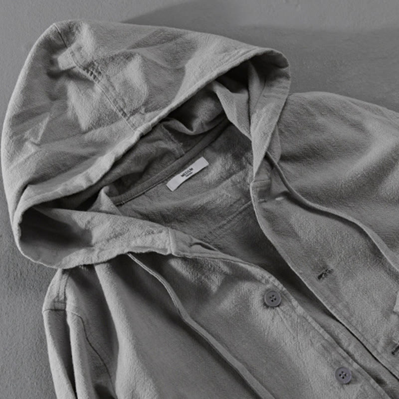 Sudadera con capucha y dobladillo acanalado con diseño de Buddha Stones para hombre, de manga larga, de algodón y lino, con bolsillos - image 1