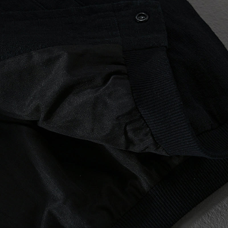 Camisa de lino y algodón de manga larga para hombre con dobladillo acanalado de color liso y bolsillos de Buddha Stones  - image 16