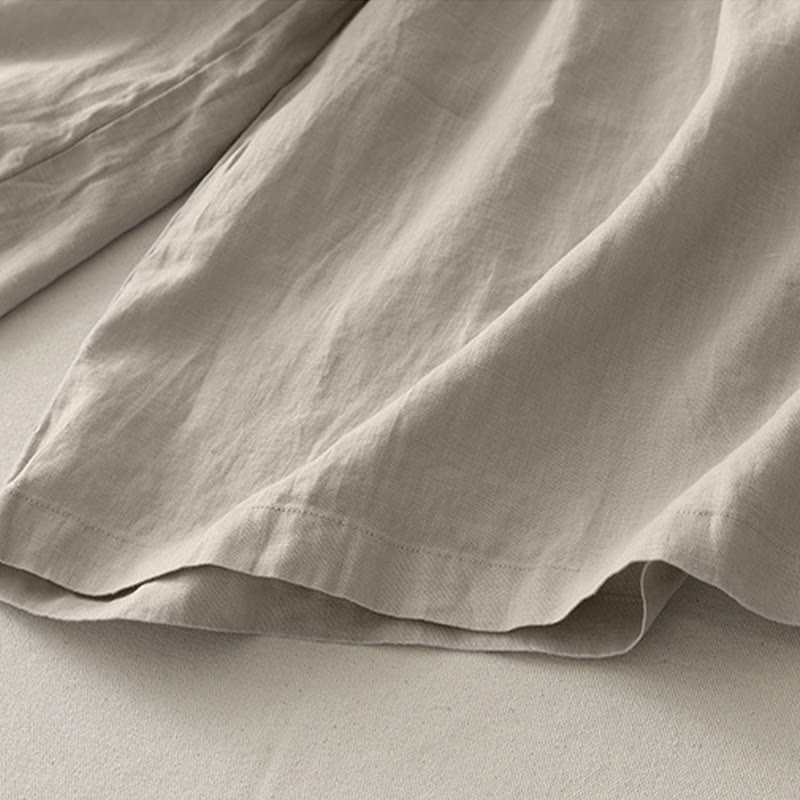 Pantalones casuales Buddha Stones de poliéster con pliegues, pierna ancha y bolsillos para mujer. - image 15