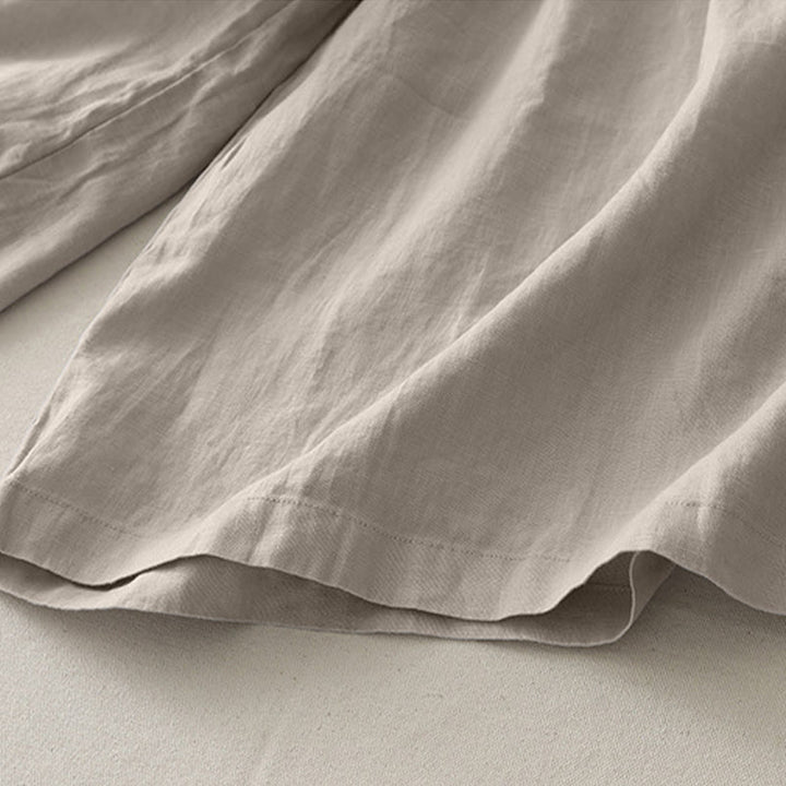 Pantalones casuales Buddha Stones de poliéster con pliegues, pierna ancha y bolsillos para mujer. - image 15