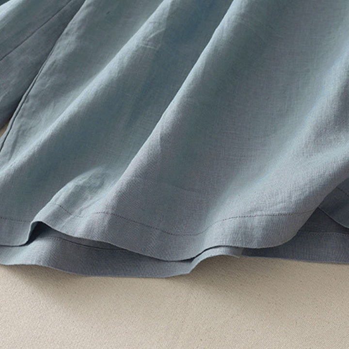 Pantalones casuales Buddha Stones de poliéster con pliegues, pierna ancha y bolsillos para mujer. - image 18