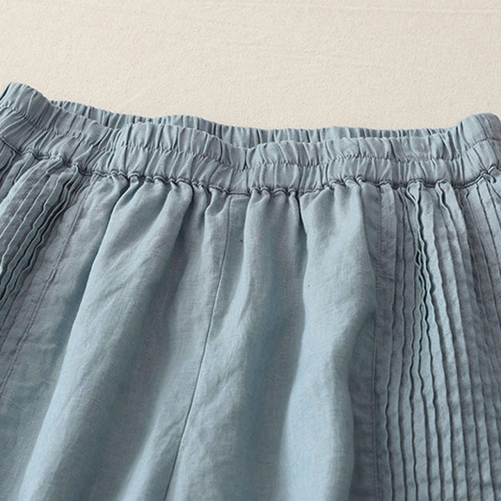Pantalones casuales Buddha Stones de poliéster con pliegues, pierna ancha y bolsillos para mujer. - image 20