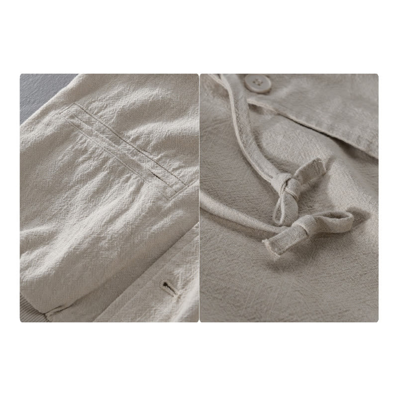Sudadera con capucha y dobladillo acanalado con diseño de Buddha Stones para hombre, de manga larga, de algodón y lino, con bolsillos - image 9