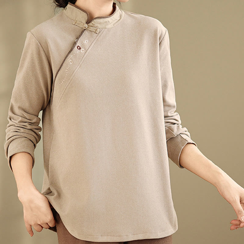 Camisa de manga larga de algodón con Buddha Stones para mujer - PeachPuff - US8-10，UK/AU12-14，EU40-42 (2XL) - image 6