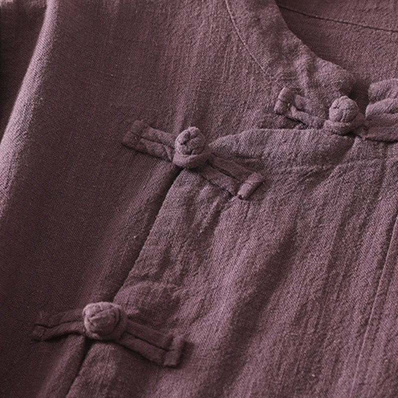 Camisa informal de algodón de manga larga para mujer con Buddha Stones - image 4