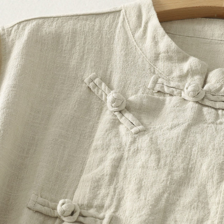 Camisa informal de algodón de manga larga para mujer con Buddha Stones - image 8