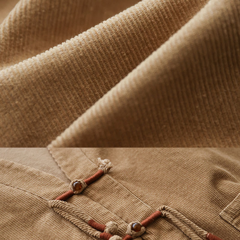 Chaqueta de pana de manga larga de algodón con bolsillos para mujer de Buddha Stones - image 8