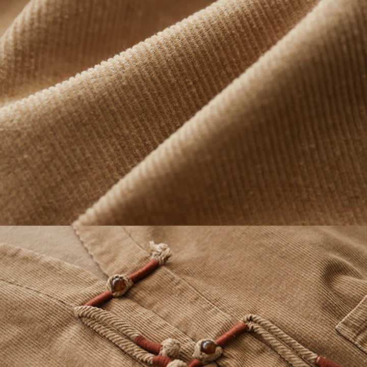 Chaqueta de pana de manga larga de algodón con bolsillos para mujer de Buddha Stones - image 8