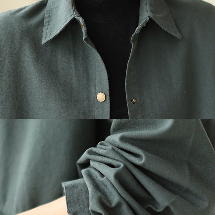 Chaqueta informal de manga larga con bolsillos para mujer, de color liso y con estampado de Buddha Stones - image 7