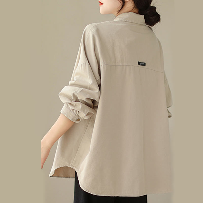 Chaqueta informal de manga larga con bolsillos para mujer, de color liso y con estampado de Buddha Stones - image 14