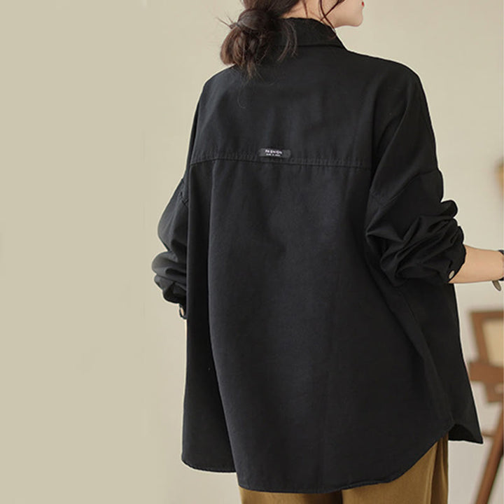 Chaqueta informal de manga larga con bolsillos para mujer, de color liso y con estampado de Buddha Stones - image 17
