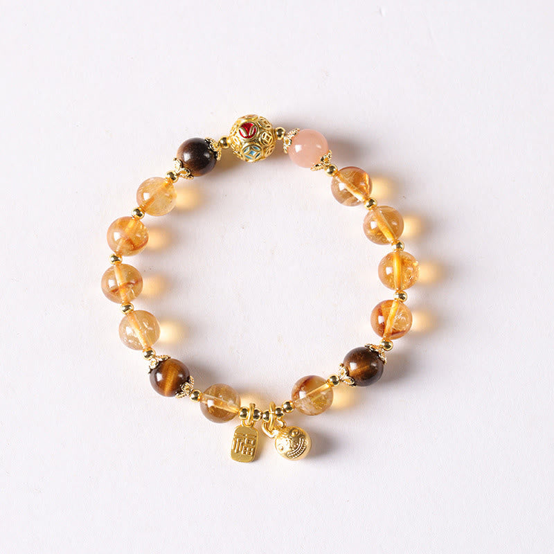 Pulsera de prosperidad con Buddha Stones, citrino natural, personaje Fu, bestia de la suerte - image 7