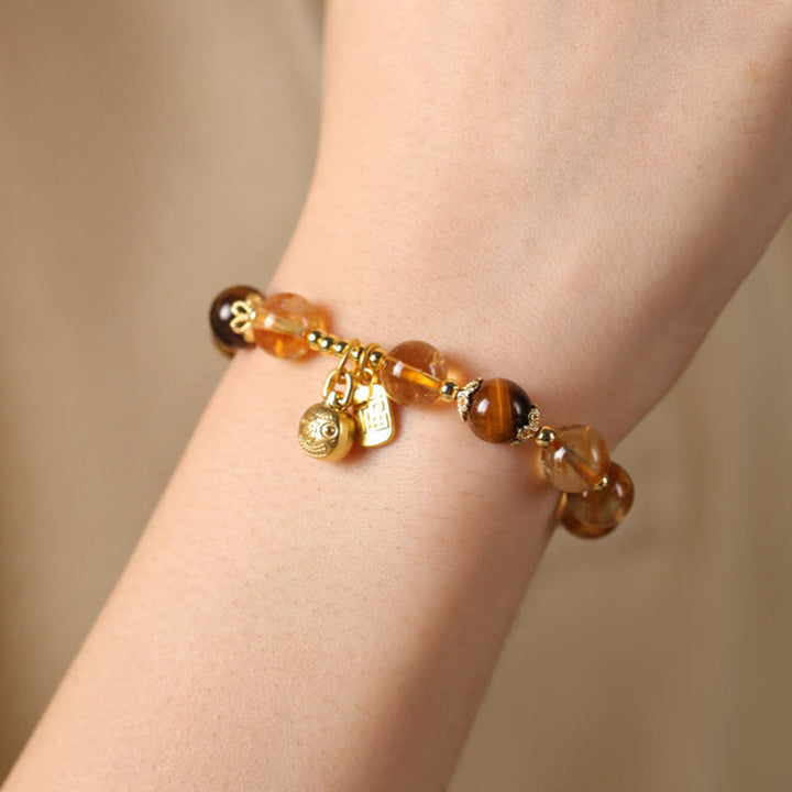 Pulsera de prosperidad con Buddha Stones, citrino natural, personaje Fu, bestia de la suerte - image 11