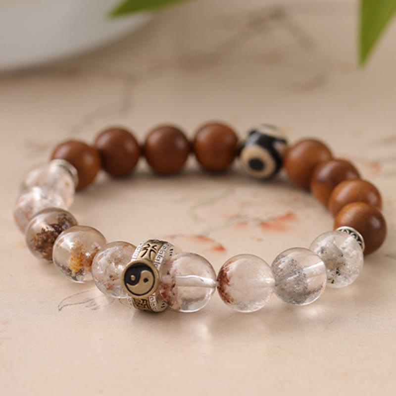 Pulsera de protección Yin Yang con fantasma rojo de madera impactada por rayos y Buddha Stones - image 10