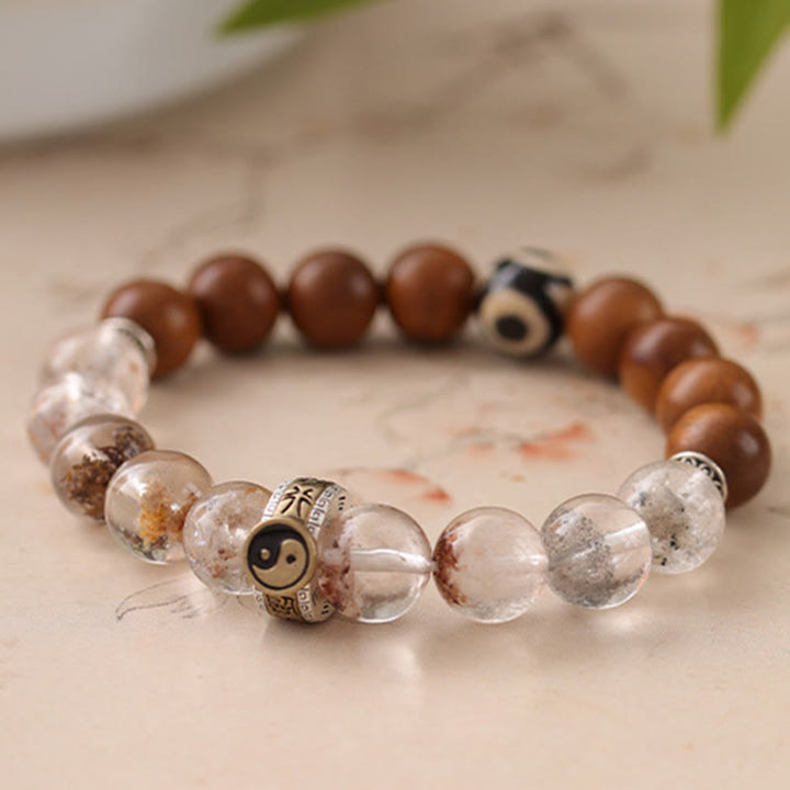 Pulsera de protección Yin Yang con fantasma rojo de madera impactada por rayos y Buddha Stones - image 10