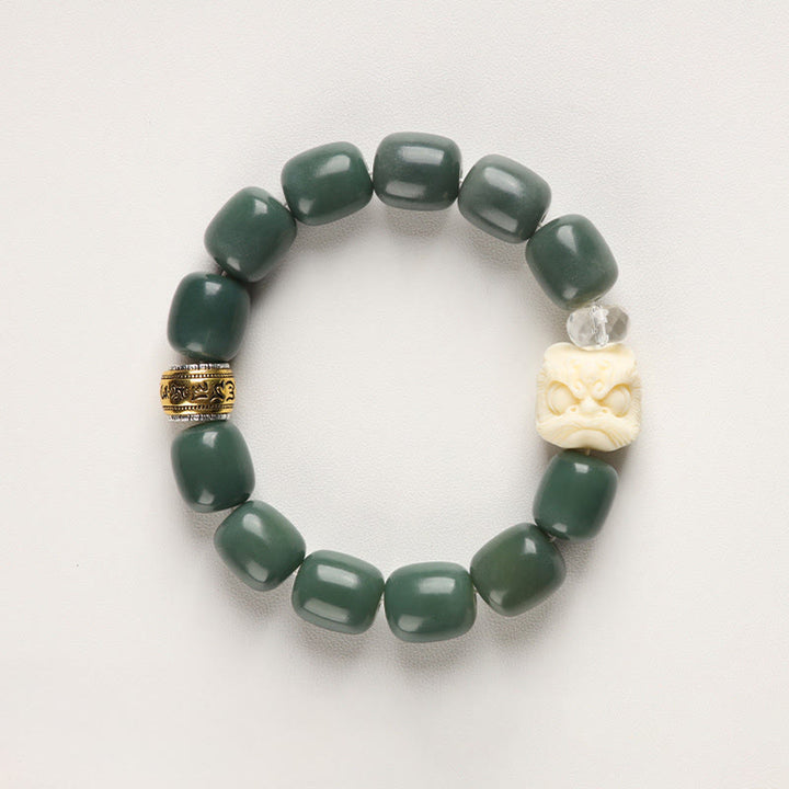 Pulsera de la paz con cabeza de león y semillas de Bodhi de Buddha Stones Om Mani Padme Hum - image 1