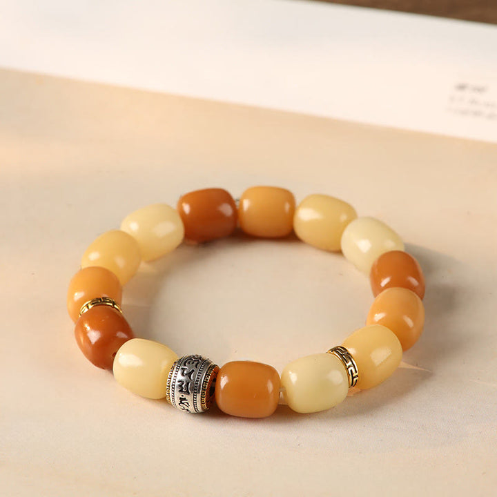 Pulsera de la paz con cabeza de león y semillas de Bodhi de Buddha Stones Om Mani Padme Hum - Semilla de Bodhi amarilla (circunferencia de la muñeca: 15-17 cm) - image 7