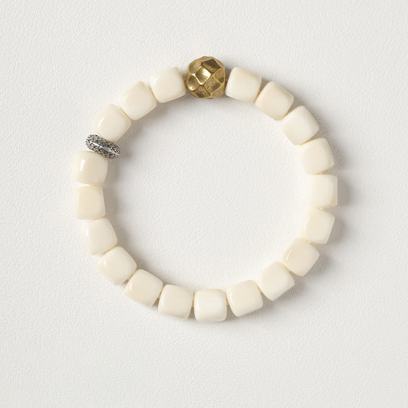 Pulsera de calma con semillas de Bodhi y Buddha Stones , cobre y latón martillados - image 3