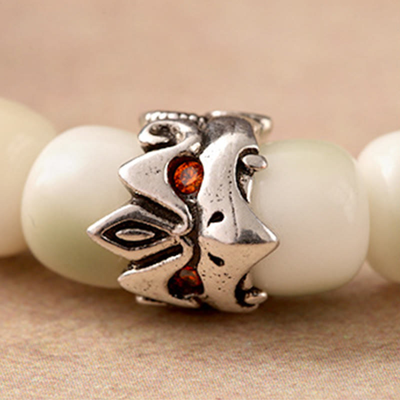Pulsera de sabiduría Garuda de cobre y latón martillado con semillas de Bodhi y Buddha Stones - image 2