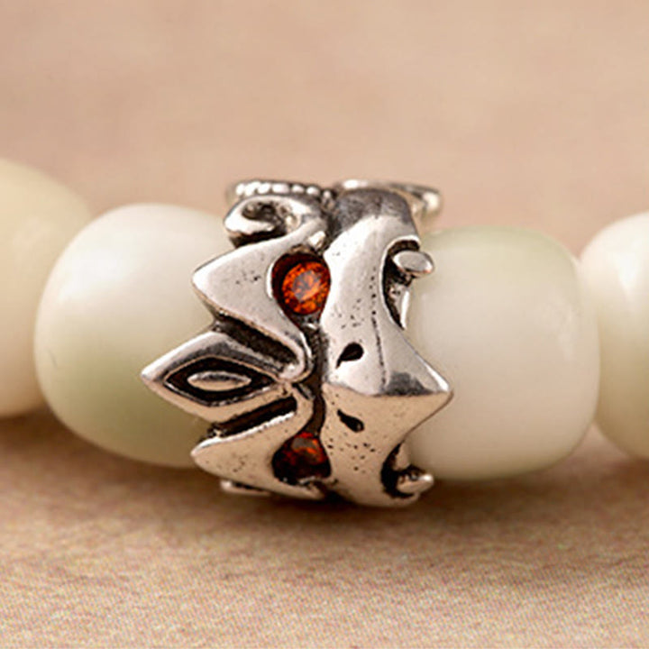 Pulsera de sabiduría Garuda de cobre y latón martillado con semillas de Bodhi y Buddha Stones - image 2