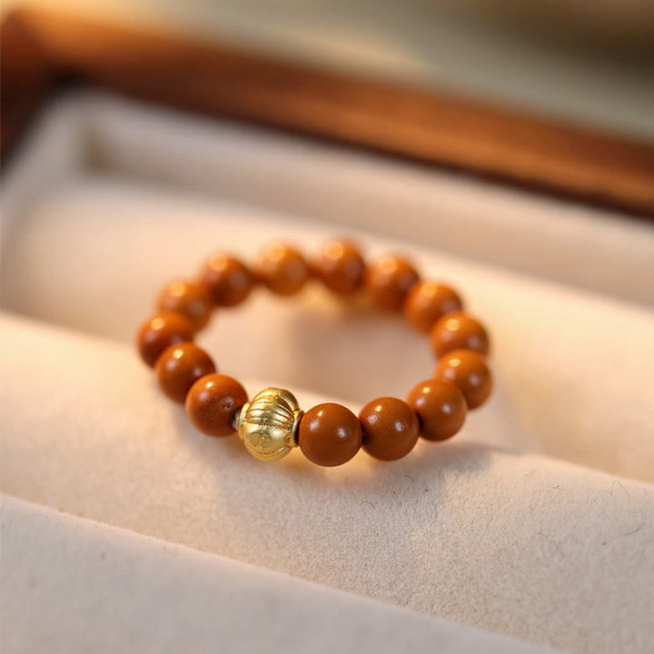 Anillo de fuerza interior con moneda de cobre y cuentas de hueso de olivo de Buddha Stones - image 13