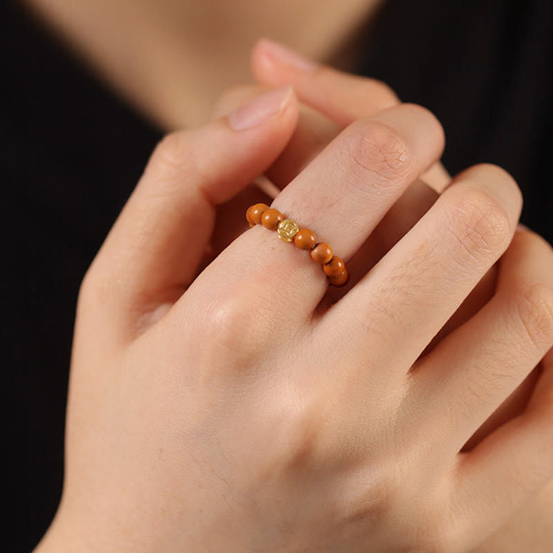Anillo de fuerza interior con moneda de cobre y cuentas de hueso de olivo de Buddha Stones - image 16