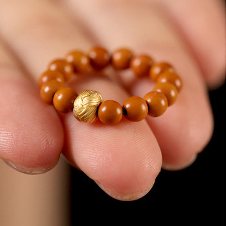 Anillo de fuerza interior con moneda de cobre y cuentas de hueso de olivo de Buddha Stones - image 8