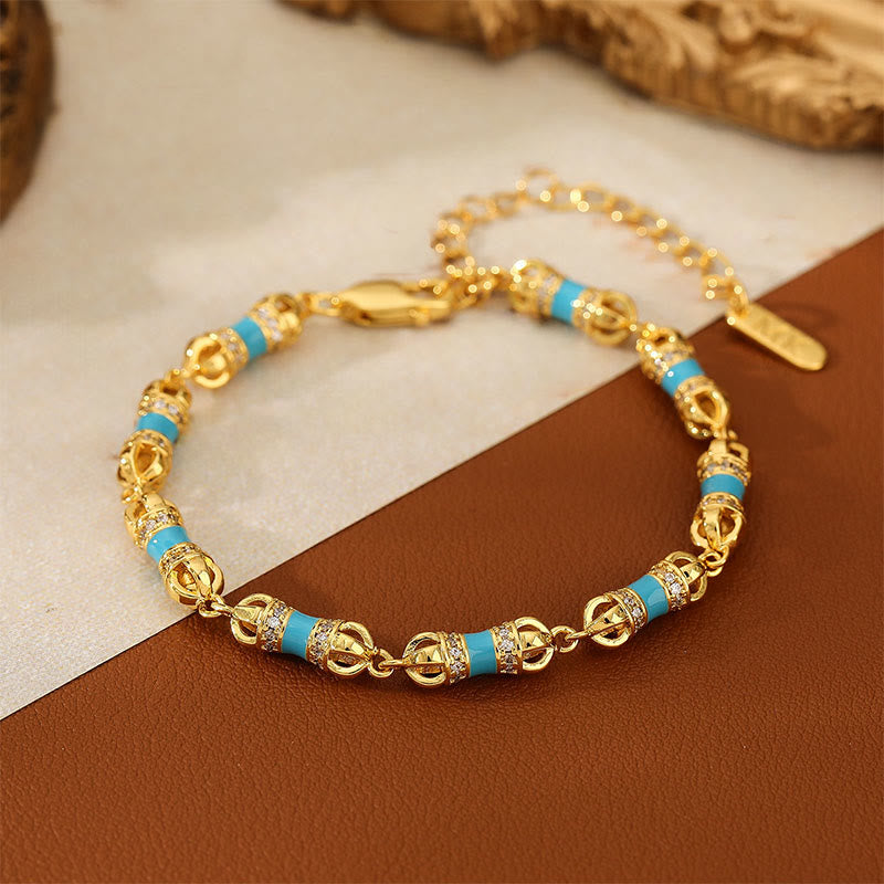 Pulsera de la suerte y la riqueza Vajra con Buddha Stones, cobre, latón y oro de 24 quilates - image 2