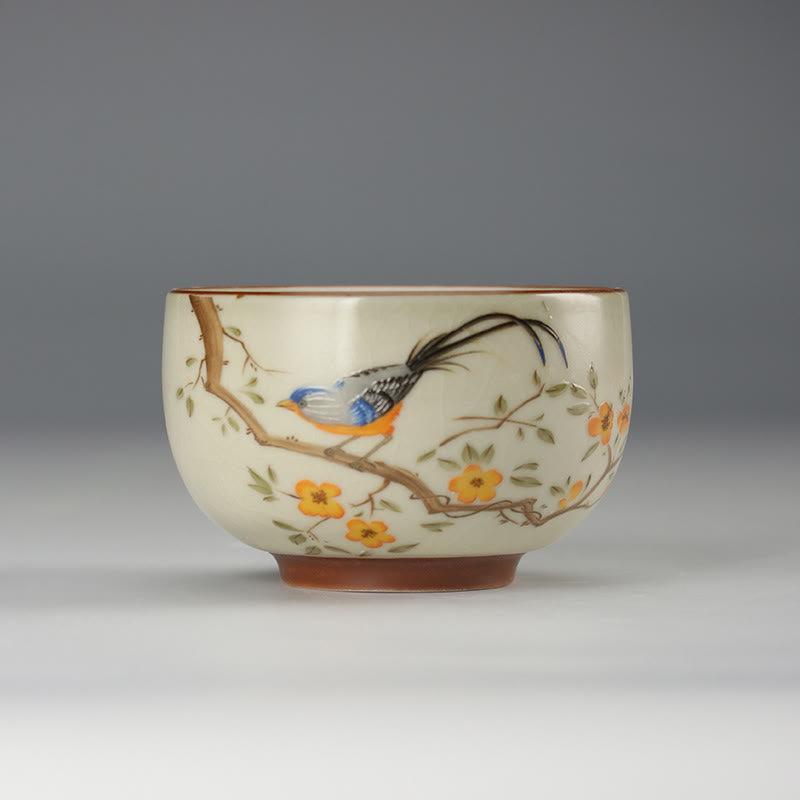 Taza de té de kung fu con forma de Buddha Stones en rama y monedas de cobre - Pájaro 8cm*6cm*160ml - image 0