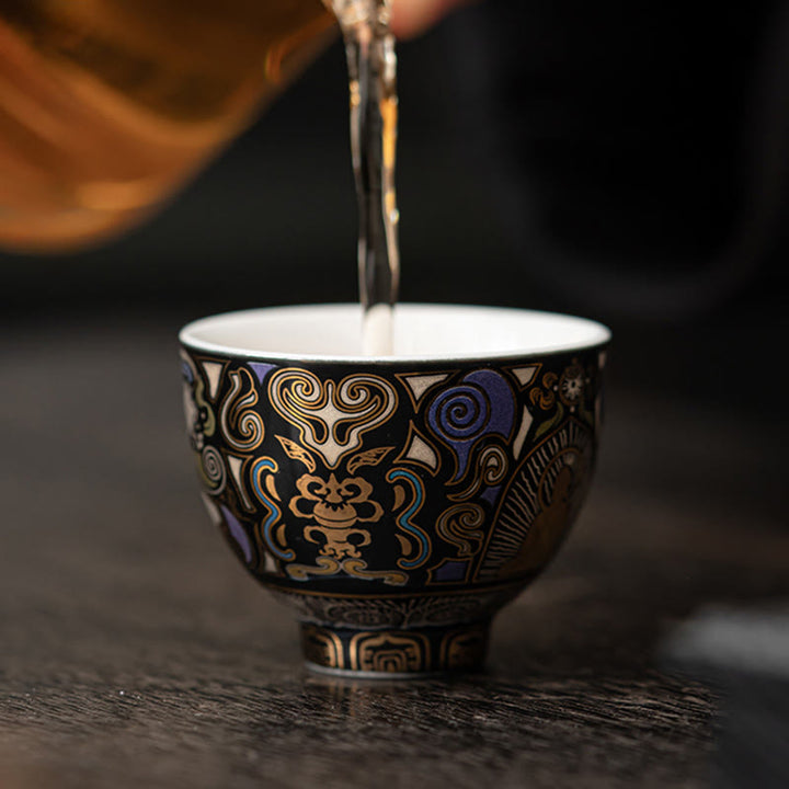 Thangka negro de Buddha Stones , taza de té de nubes auspiciosas de Buda, taza de té de kung fu - image 8