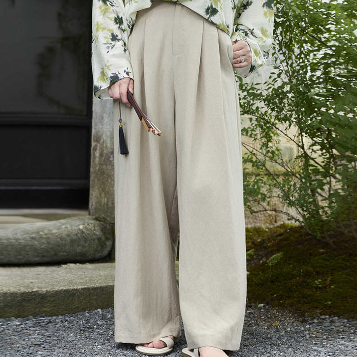 Pantalones Buddha Stones lisos hasta el tobillo para mujer con bolsillos para adultos mayores - Lino - US14，UK/AU18，EU46 (2XL) - image 0