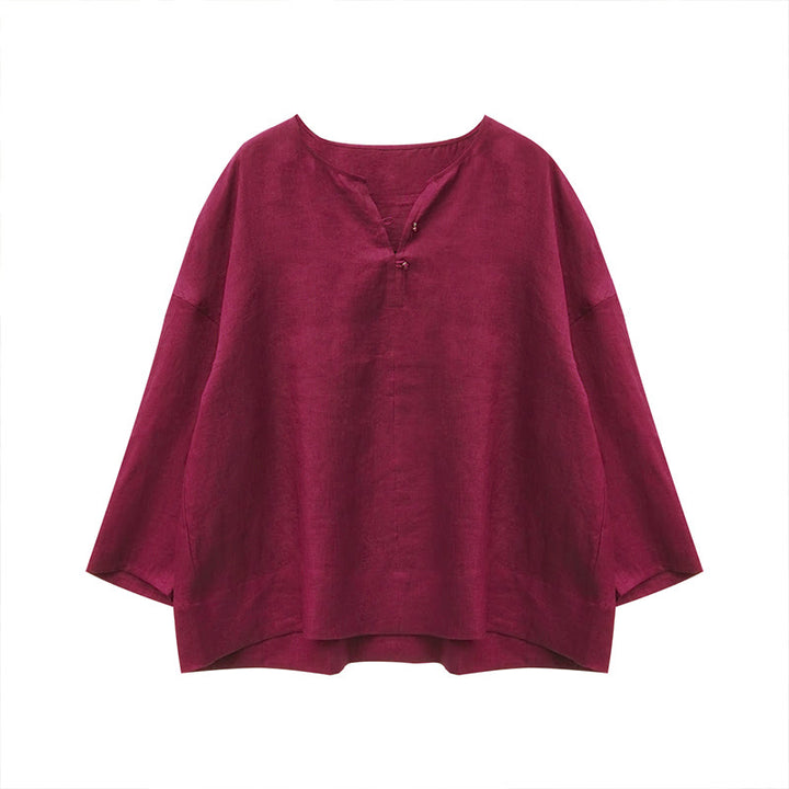 Camisa de lino de manga larga con Buddha Stones para mujer adulta mayor - image 21