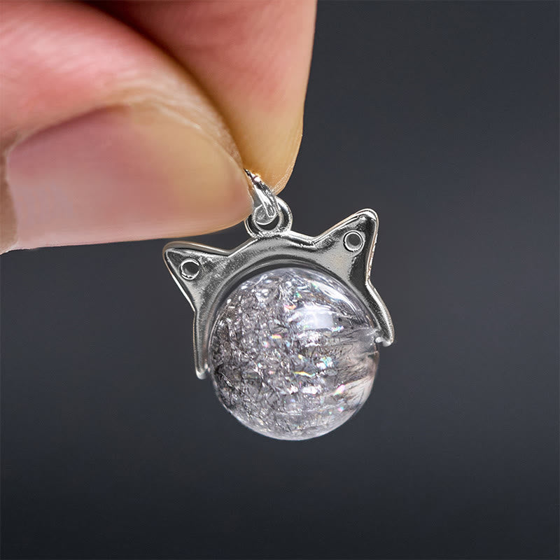 Collar con colgante de gato de cristal Super Seven de plata de ley 925 con Buddha Stones - image 5