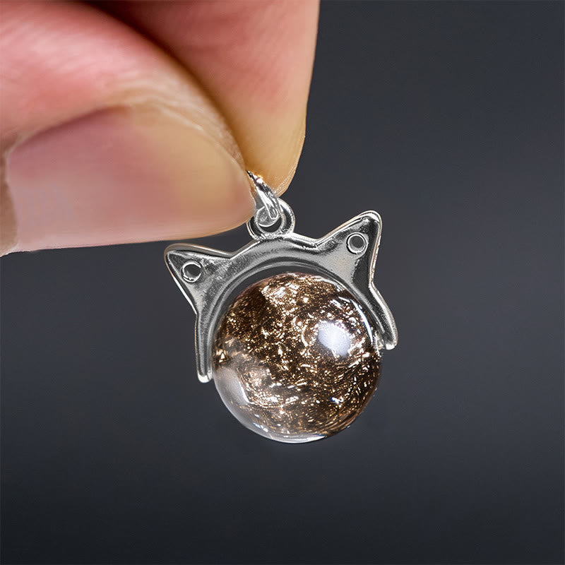 Collar con colgante de gato de cristal Super Seven de Buddha Stones en plata de ley 925 con piedras naturales negras - image 5