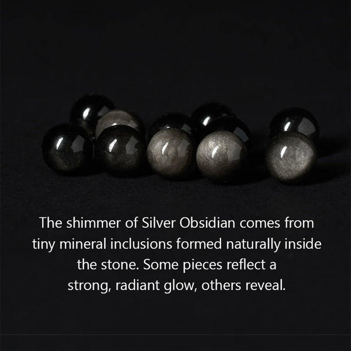Buddha Stones Plata Natural Brillo Obsidiana Azul Ojo de Tigre Om Mani Padme Hum Pulsera de Comunicación - image 5