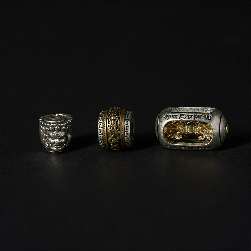 Buddha Stones con tres caras, obsidiana, ojo de tigre, brillo plateado y Om Mani Padme Hum - image 10