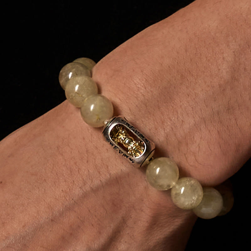 Pulsera de prosperidad Om Mani Padme Hum con citrino natural de Buddha Stones - image 2