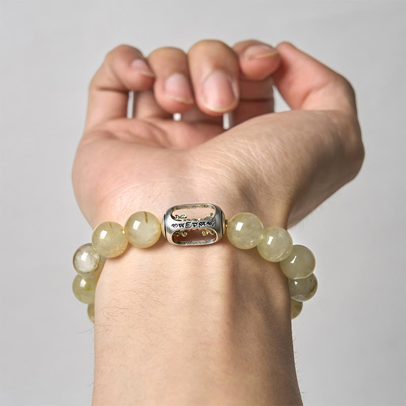 Pulsera de prosperidad Om Mani Padme Hum con citrino natural de Buddha Stones - image 3