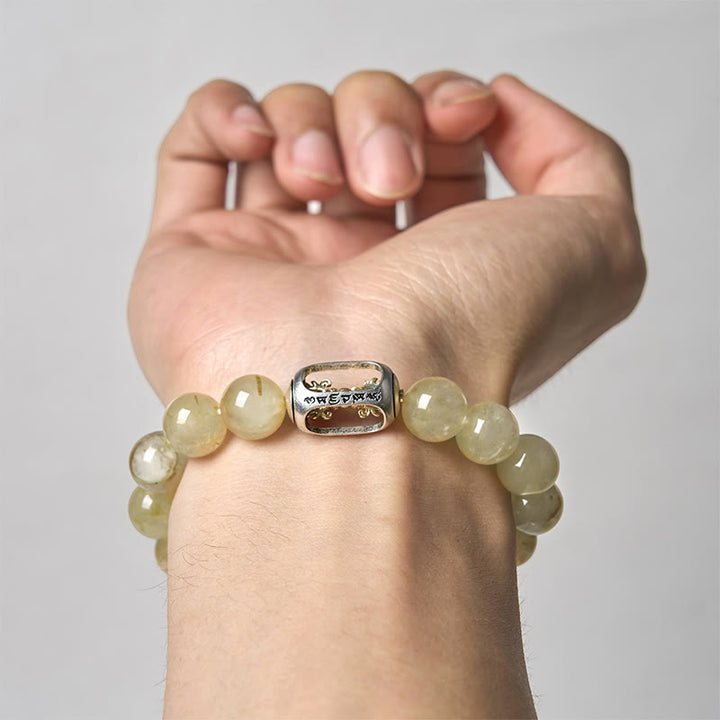 Pulsera de prosperidad Om Mani Padme Hum con citrino natural de Buddha Stones - image 3