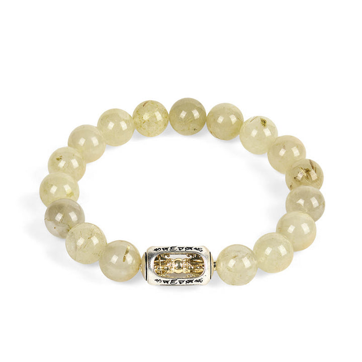 Pulsera de prosperidad Om Mani Padme Hum con citrino natural de Buddha Stones - image 4