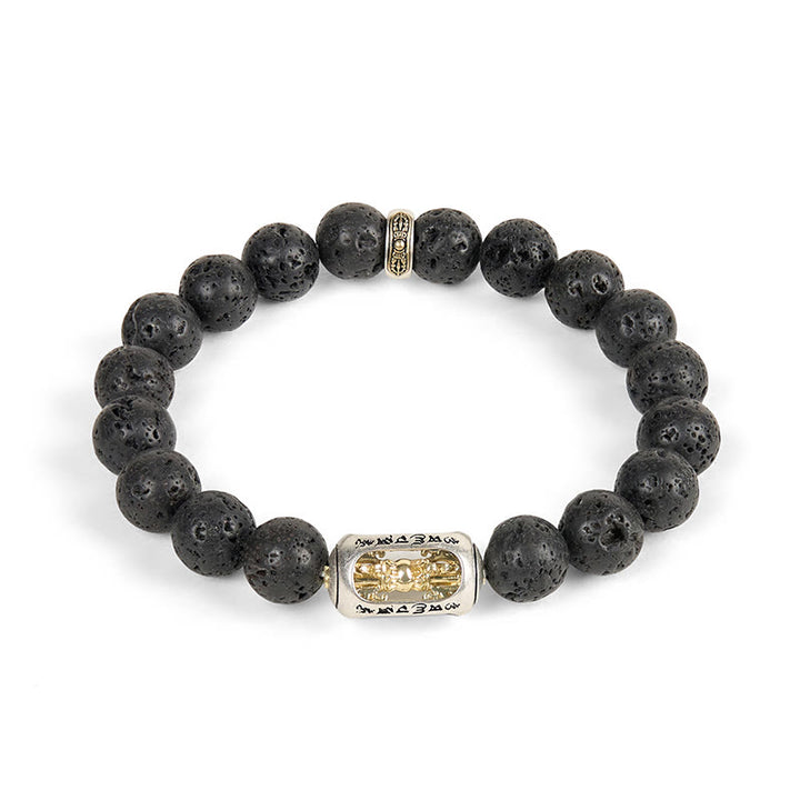 Pulsera curativa de Buddha Stones, roca de Lava Natural, Om Mani Padme Hum Dorje Vajra - image 15