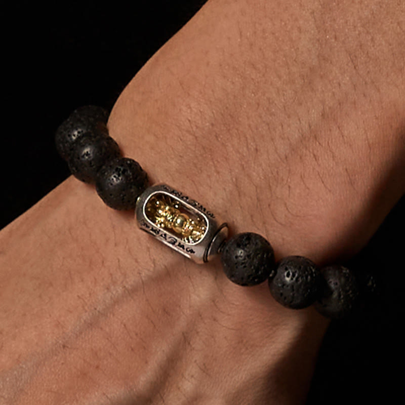 Pulsera curativa de Buddha Stones, roca de Lava Natural, Om Mani Padme Hum Dorje Vajra - image 13