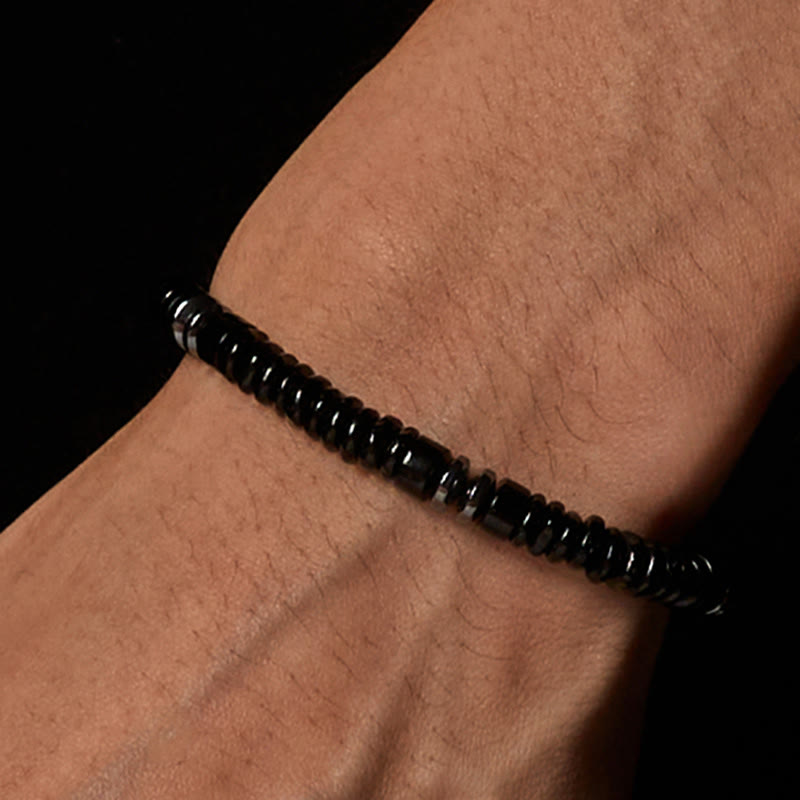 Pulsera de cuerda de fuerza con Buddha Stones, obsidiana negra pequeña, aventurina verde, jaspe gris, ojo de tigre - image 9