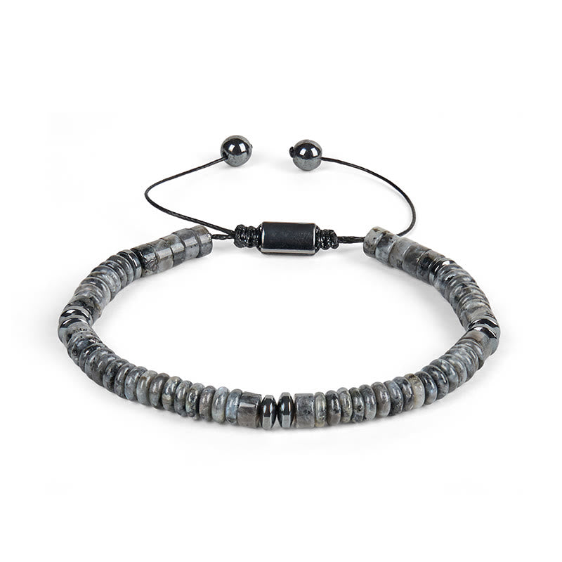 Pulsera de cuerda de fuerza con Buddha Stones, obsidiana negra pequeña, aventurina verde, jaspe gris, ojo de tigre - image 11
