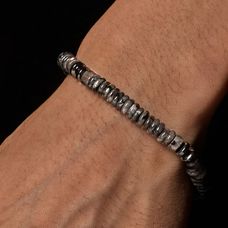 Pulsera de cuerda de fuerza con Buddha Stones, obsidiana negra pequeña, aventurina verde, jaspe gris, ojo de tigre - image 9