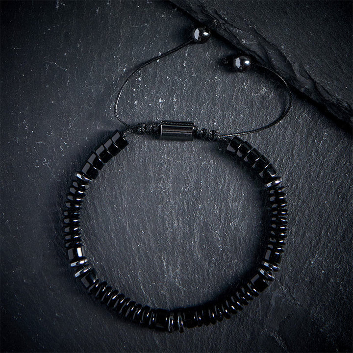 Pulsera de cuerda de fuerza con Buddha Stones, obsidiana negra pequeña, aventurina verde, jaspe gris, ojo de tigre - Obsidiana negra (circunferencia de la muñeca: 15-20 cm) - image 0