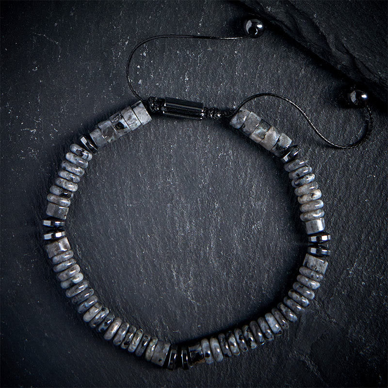 Pulsera de cuerda de fuerza con Buddha Stones, obsidiana negra pequeña, aventurina verde, jaspe gris, ojo de tigre - Jaspe gris (circunferencia de la muñeca: 15-20 cm) - image 7