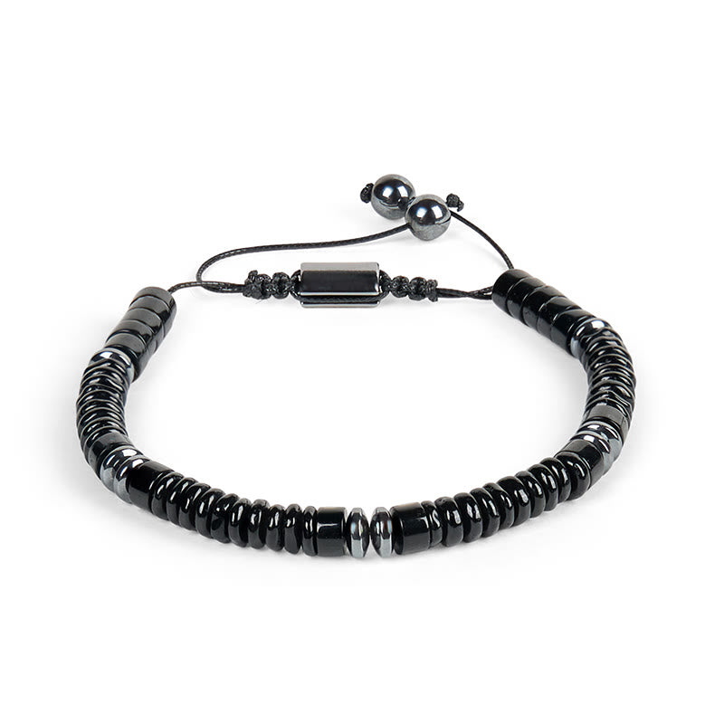Pulsera de cuerda de fuerza con Buddha Stones, obsidiana negra pequeña, aventurina verde, jaspe gris, ojo de tigre - image 4