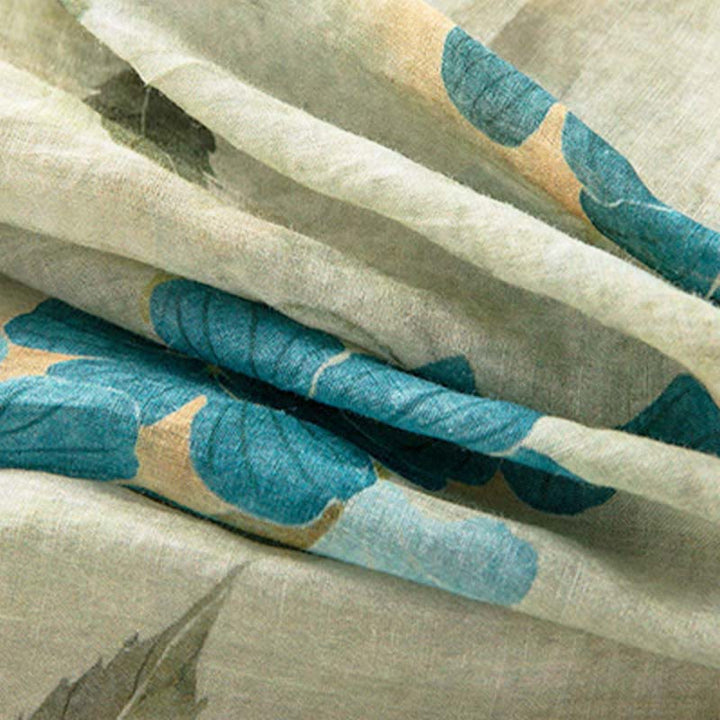 Vestido midi con estampado floral en contraste de color y media manga con bolsillos de Buddha Stones - image 4